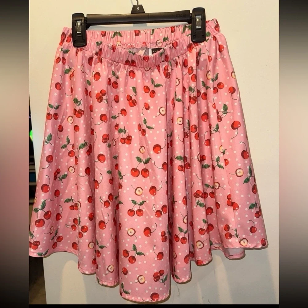 SHEIN Pink Cherry Print 2 Piece Set - Picture 4 of 5